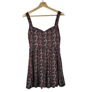 BeBop Black & Pink Ditsy Floral Mini Dress M